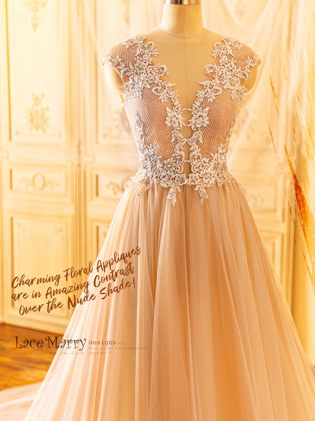 Tulle Skirt Ombre Wedding Dress