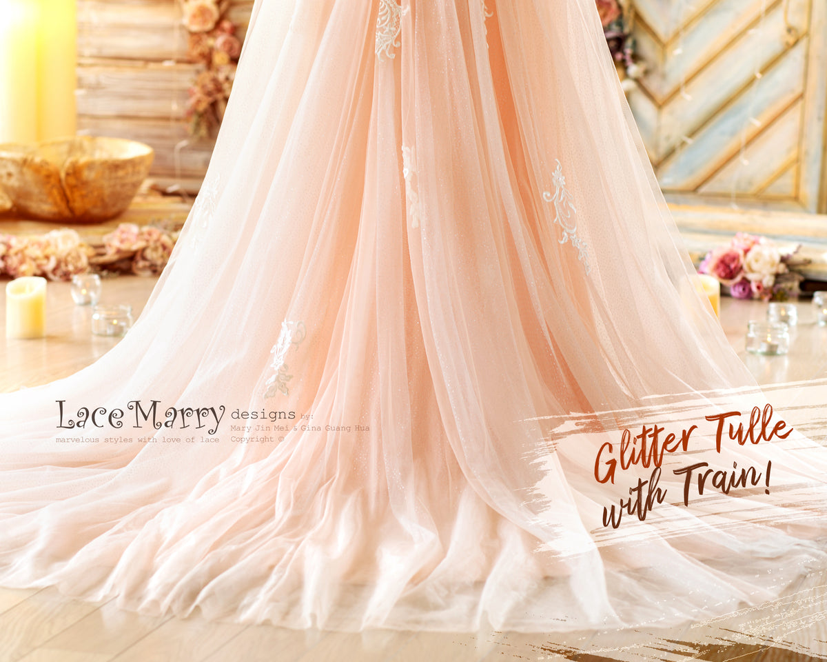 Glitter Tulle Skirt Wedding Dress