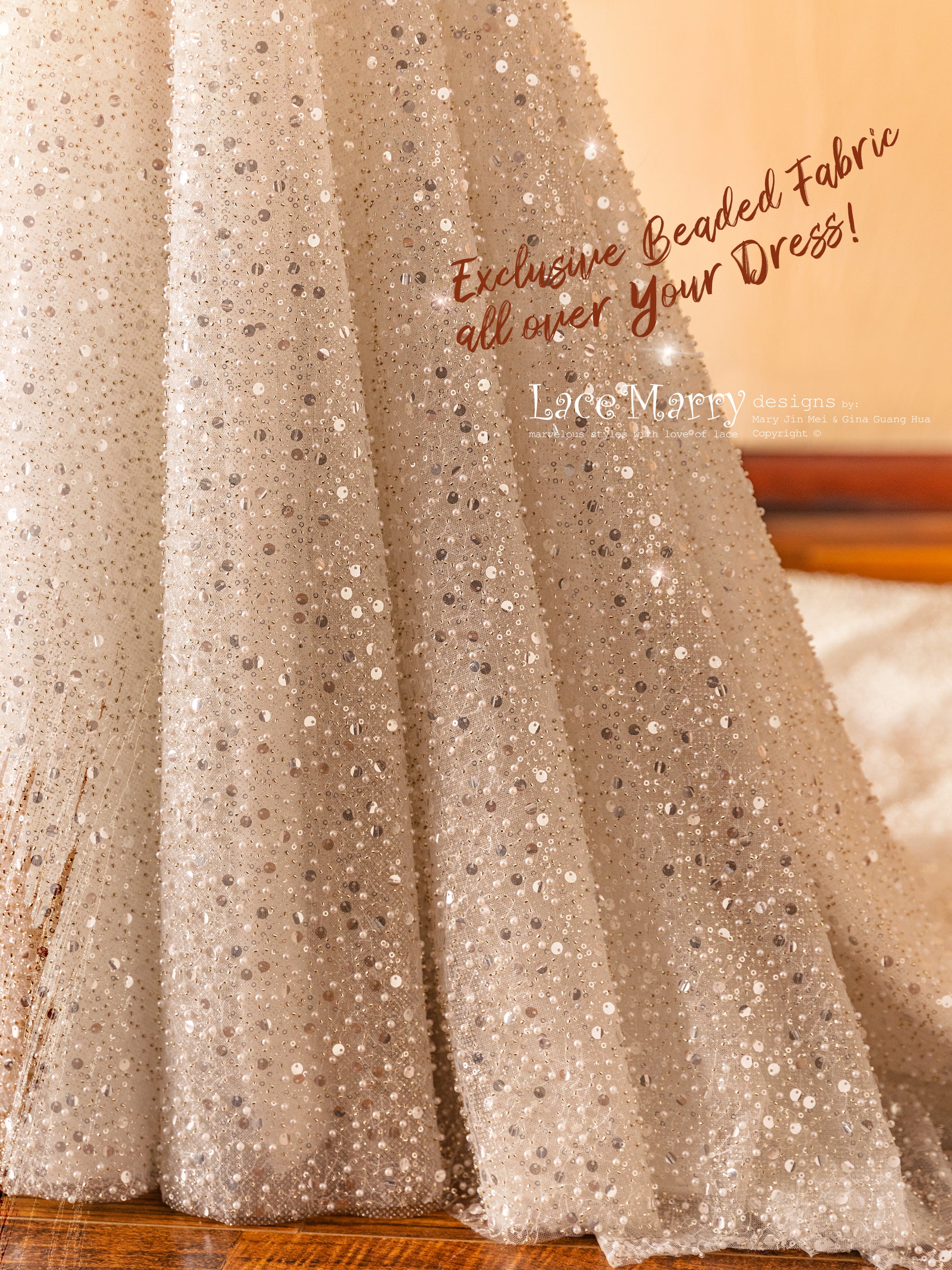 ANTONELLA / Exclusive Sparkling Wedding Dress with Strapless Bodice - LaceMarry ANTONELLA / Exclusive Sparkling Wedding Dress with Strapless Bodice - LaceMarry