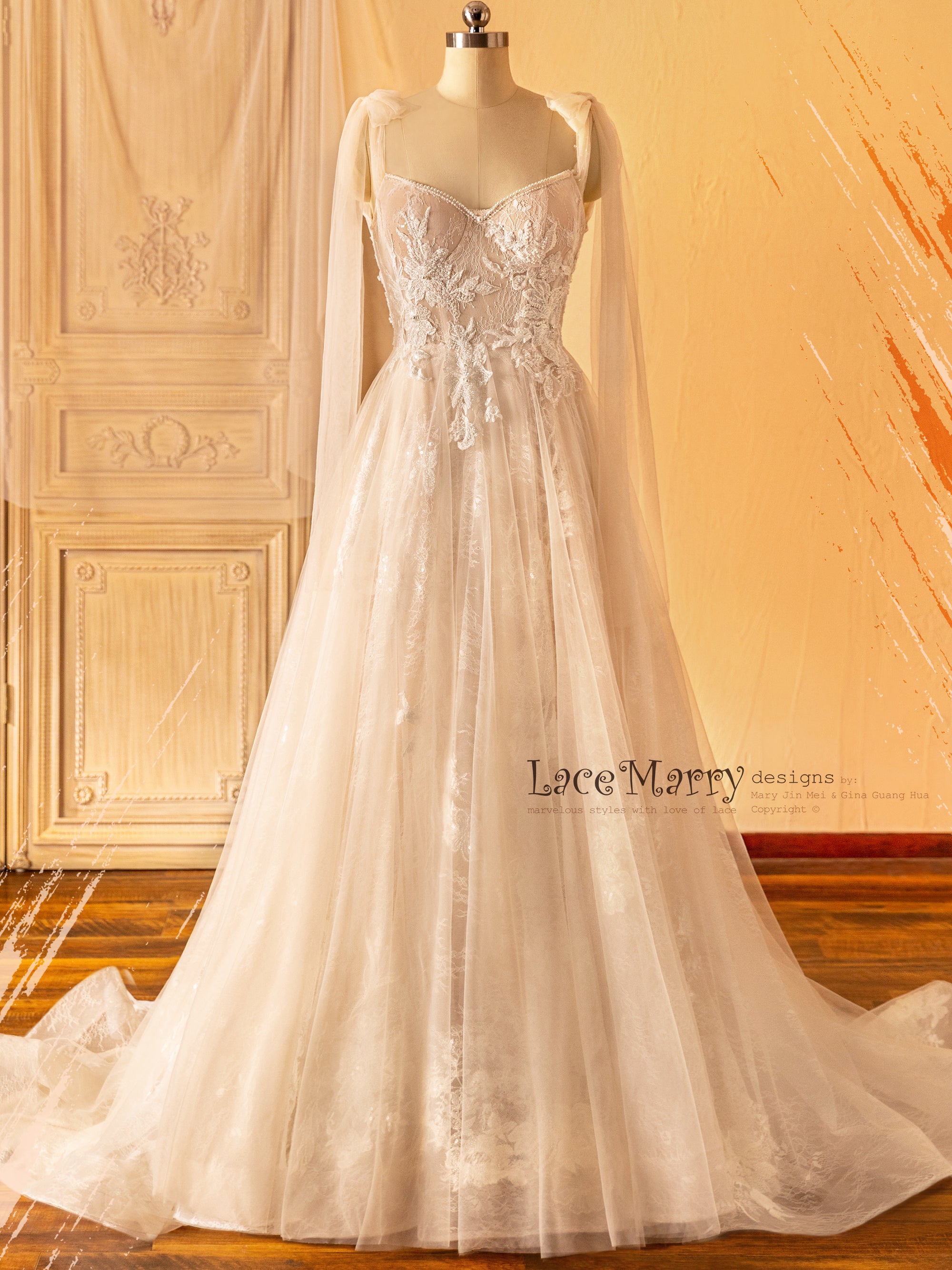 A Line Boho Wedding Dress