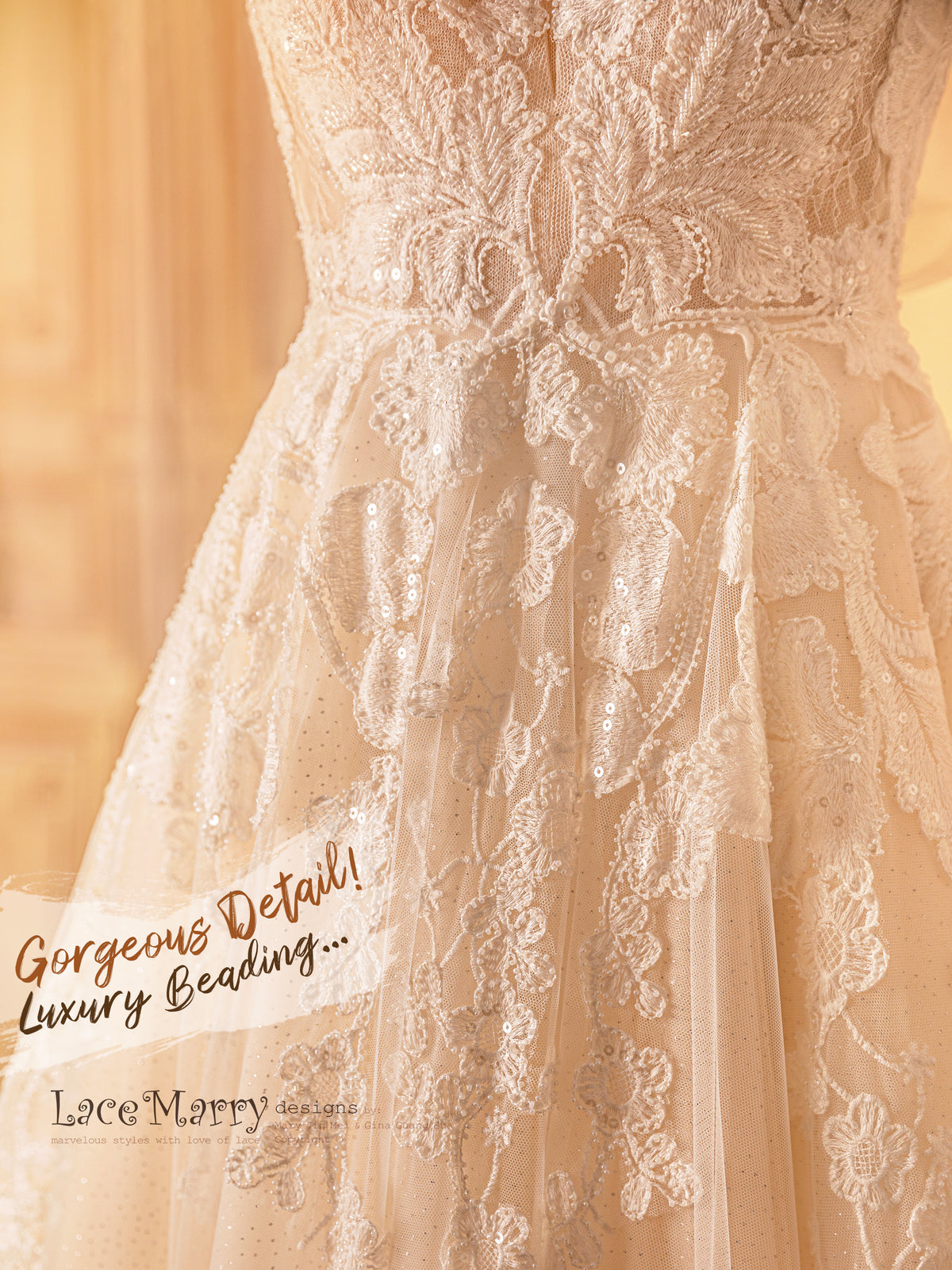 Amazing Lace and Beading Wedding Dress