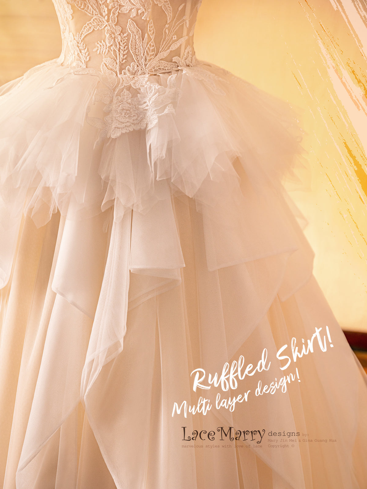 Wedding Dress with Multi Layer Design Skirt