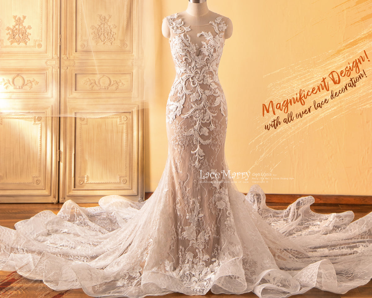 LYDIA / Magnificent Wedding Dress with Beaded Lace Design