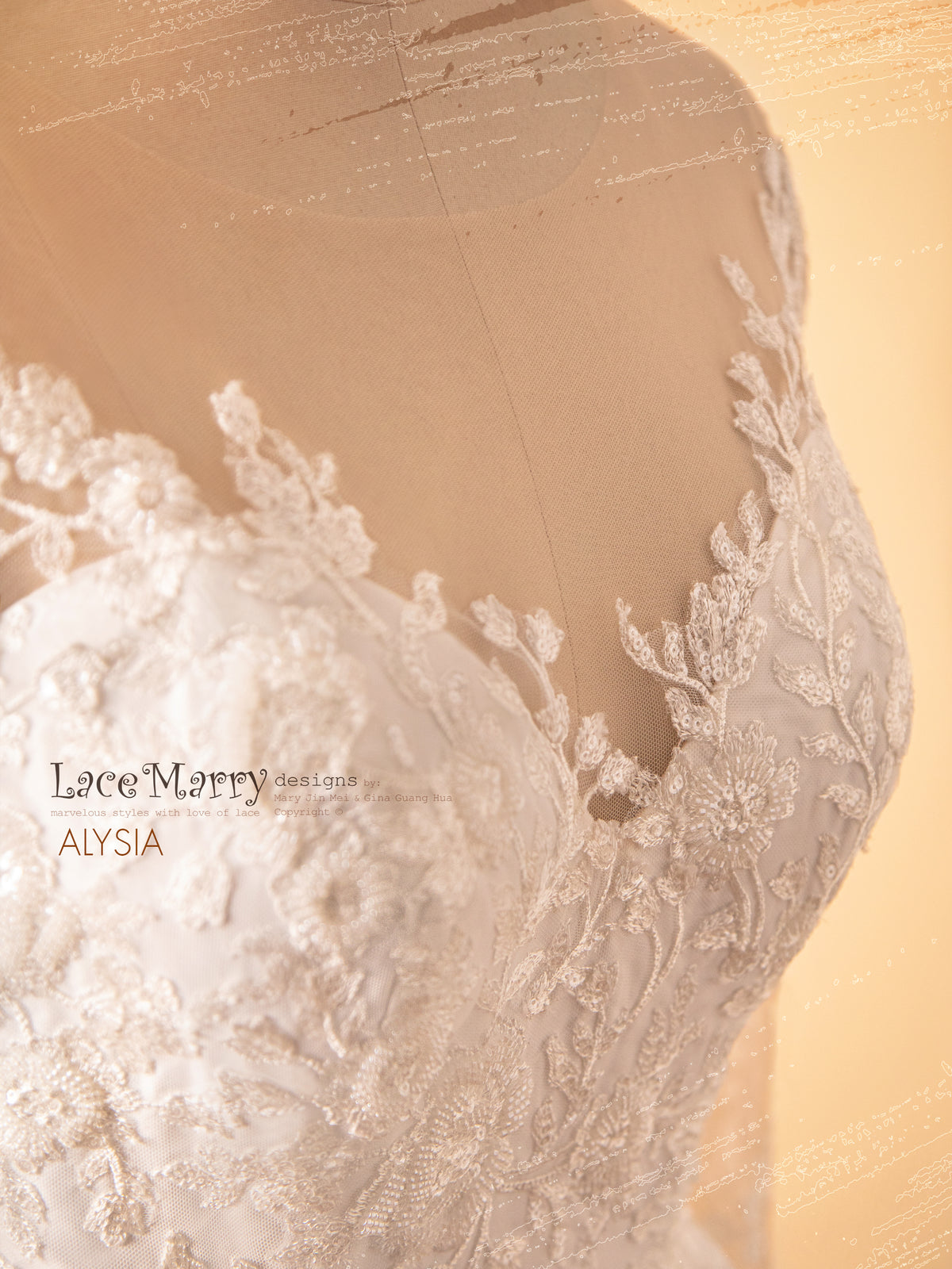 ALYSIA / Sparkling Wedding Dress with Asymmetrical Cut Skirt