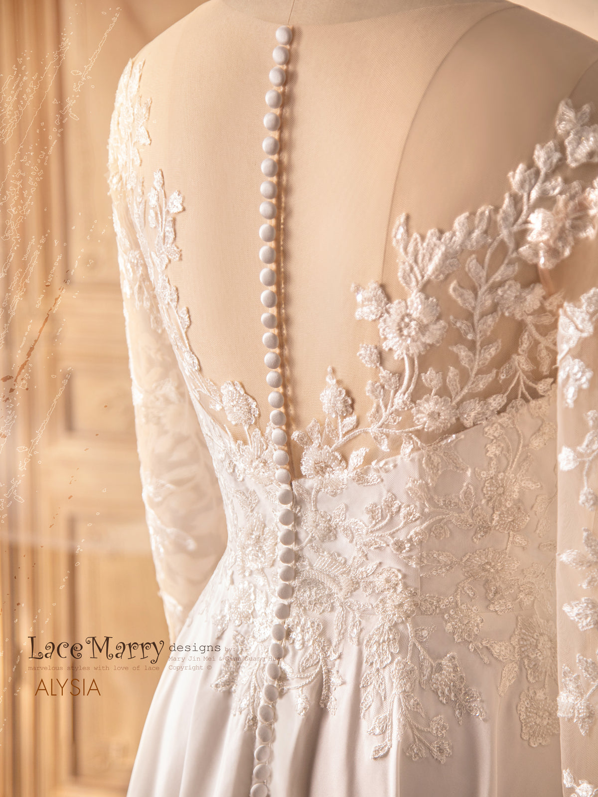 ALYSIA / Sparkling Wedding Dress with Asymmetrical Cut Skirt