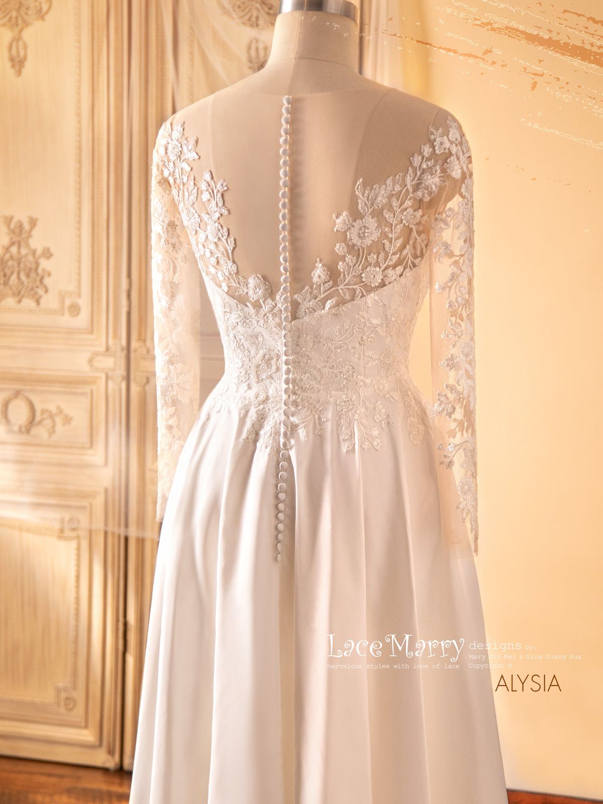 ALYSIA / Sparkling Wedding Dress with Asymmetrical Cut Skirt