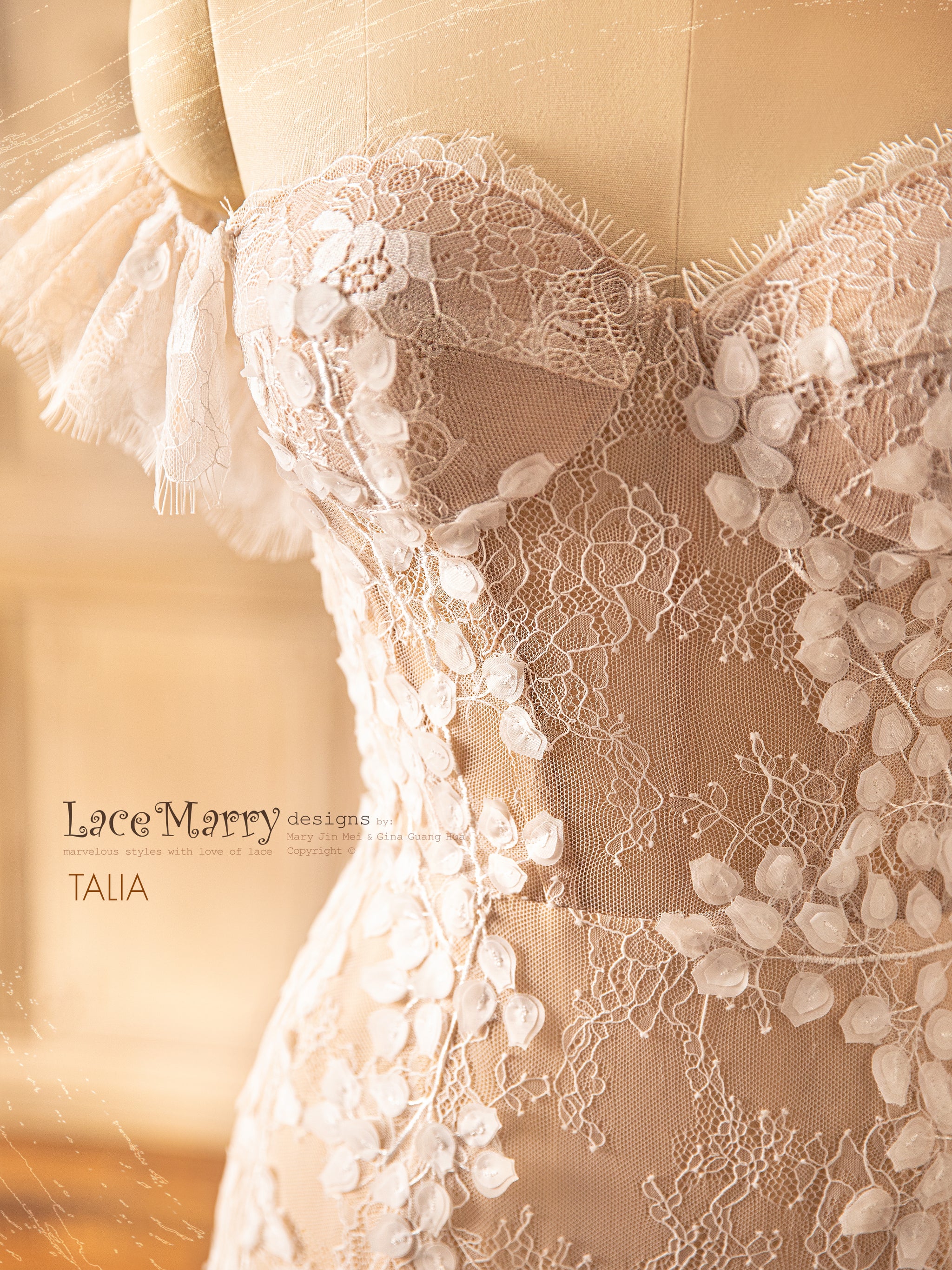 TALIA / Mermaid Wedding Dress with Strapless Bodice - LaceMarry TALIA / Mermaid Wedding Dress with Strapless Bodice - LaceMarry