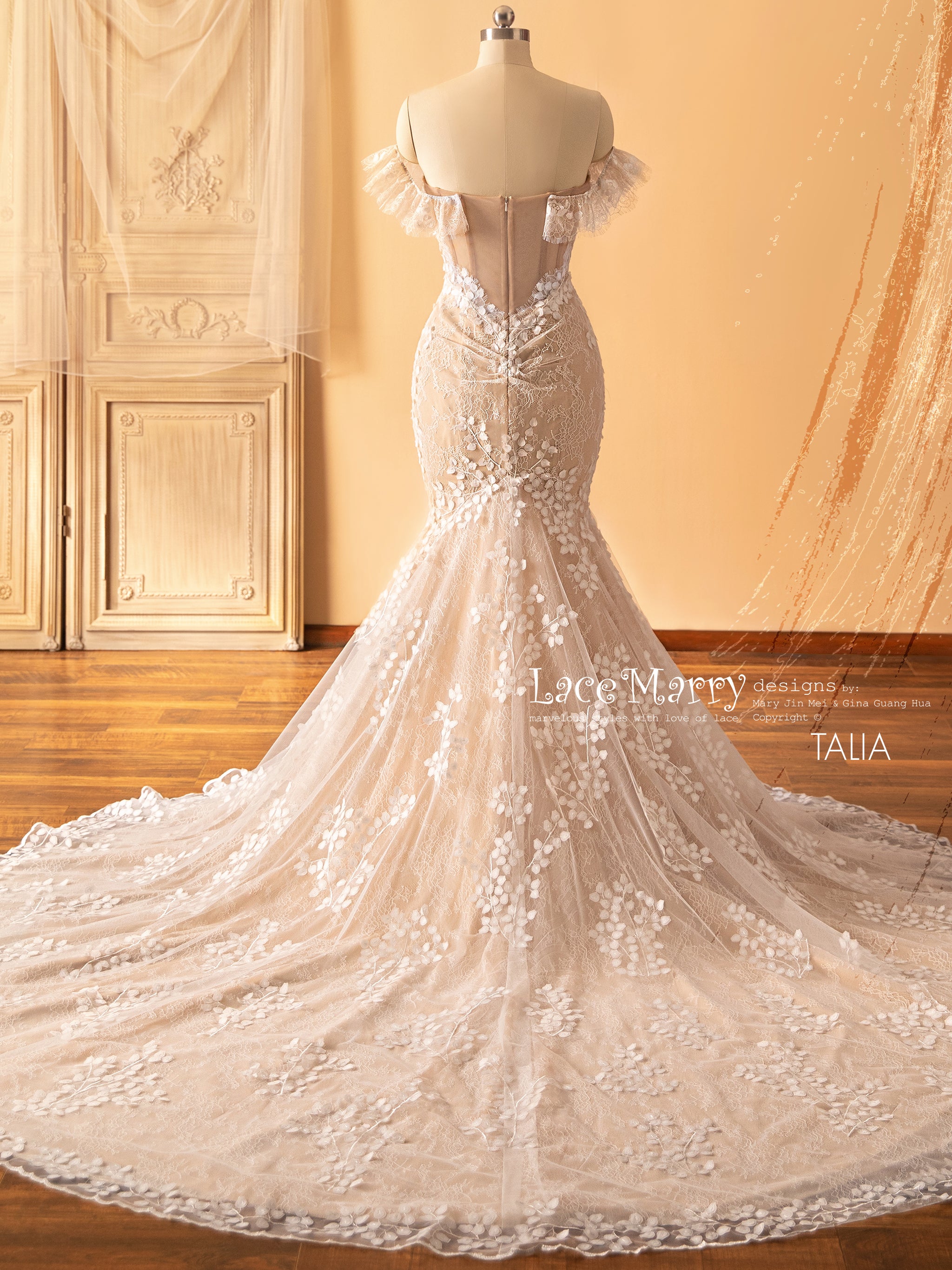 TALIA / Mermaid Wedding Dress with Strapless Bodice - LaceMarry TALIA / Mermaid Wedding Dress with Strapless Bodice - LaceMarry