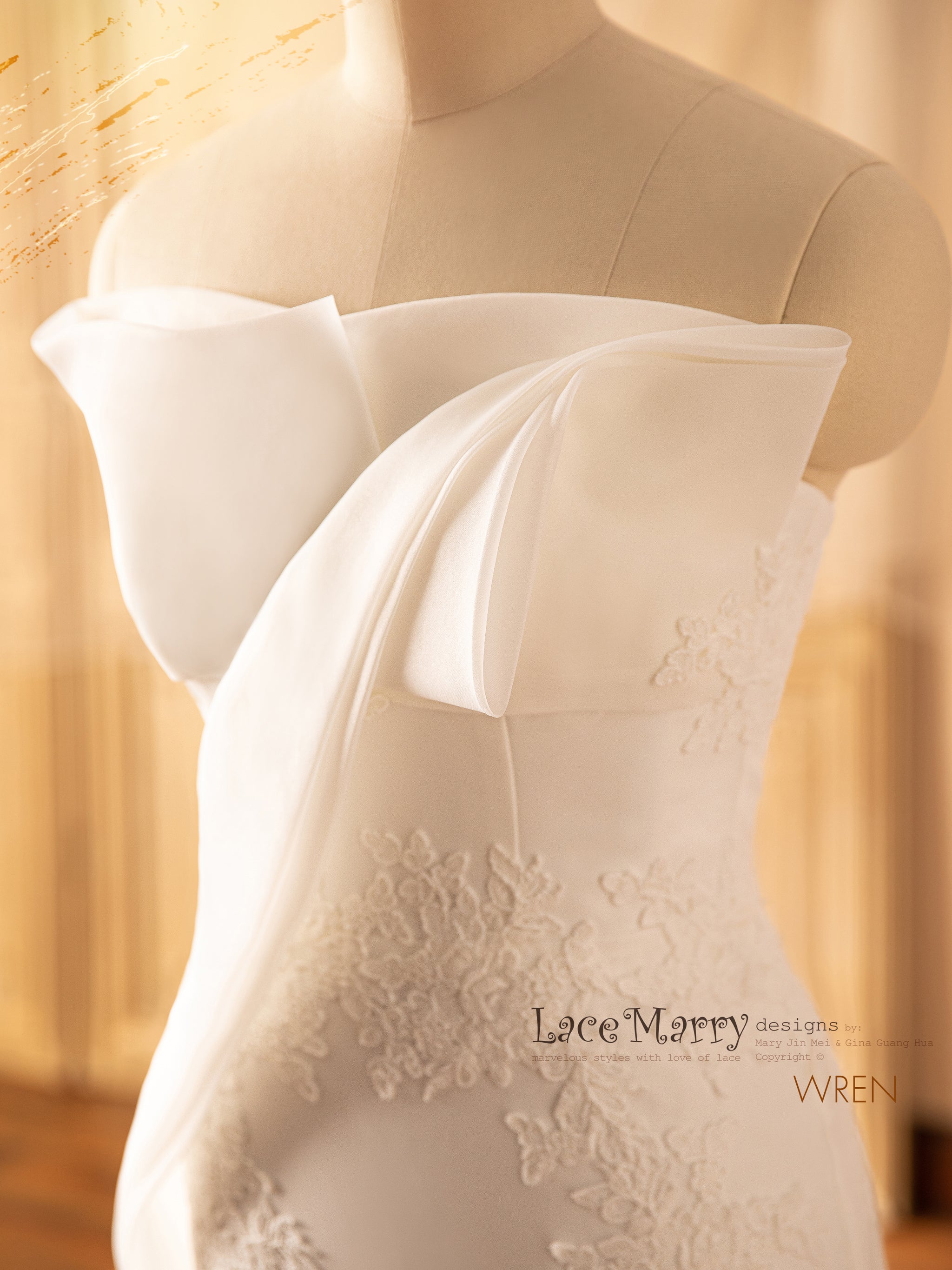 WREN / Elegant Wedding Dress with Romantic Neckline - LaceMarry WREN / Elegant Wedding Dress with Romantic Neckline - LaceMarry