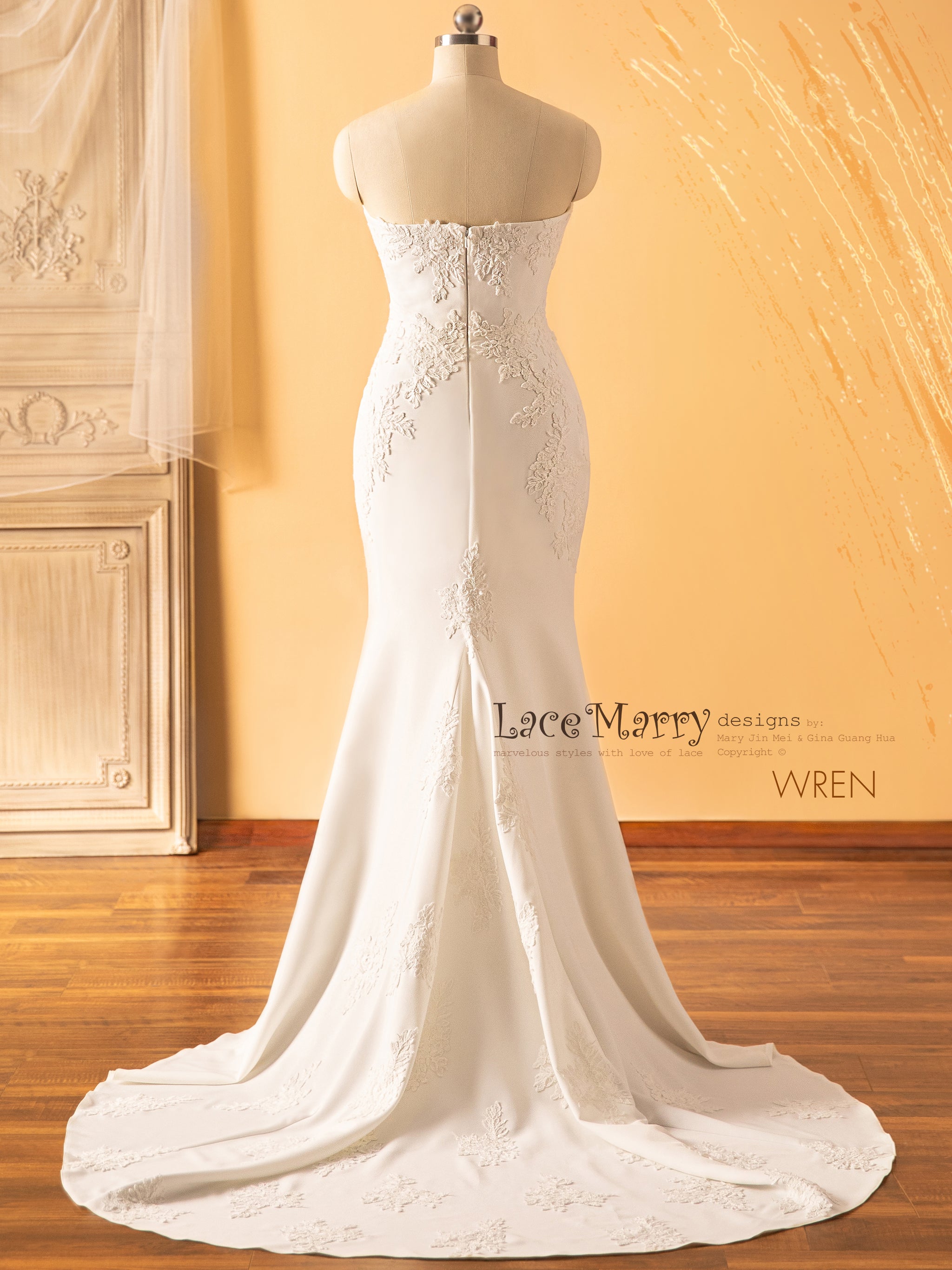 WREN / Elegant Wedding Dress with Romantic Neckline - LaceMarry WREN / Elegant Wedding Dress with Romantic Neckline - LaceMarry