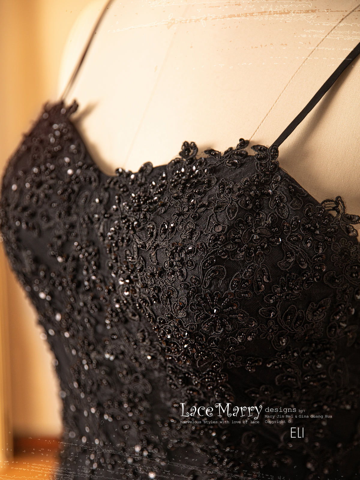 Black Lace Wedding Dress with Sexy Sheer Open Back and Long Sleeves - LaceMarry Black Lace Wedding Dress with Sexy Sheer Open Back and Long Sleeves - LaceMarry
