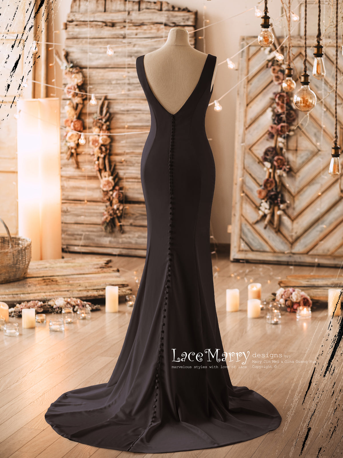 Simple and Elegant Wedding Dress from Luxury Elastic Satin - LaceMarry Simple and Elegant Wedding Dress from Luxury Elastic Satin - LaceMarry