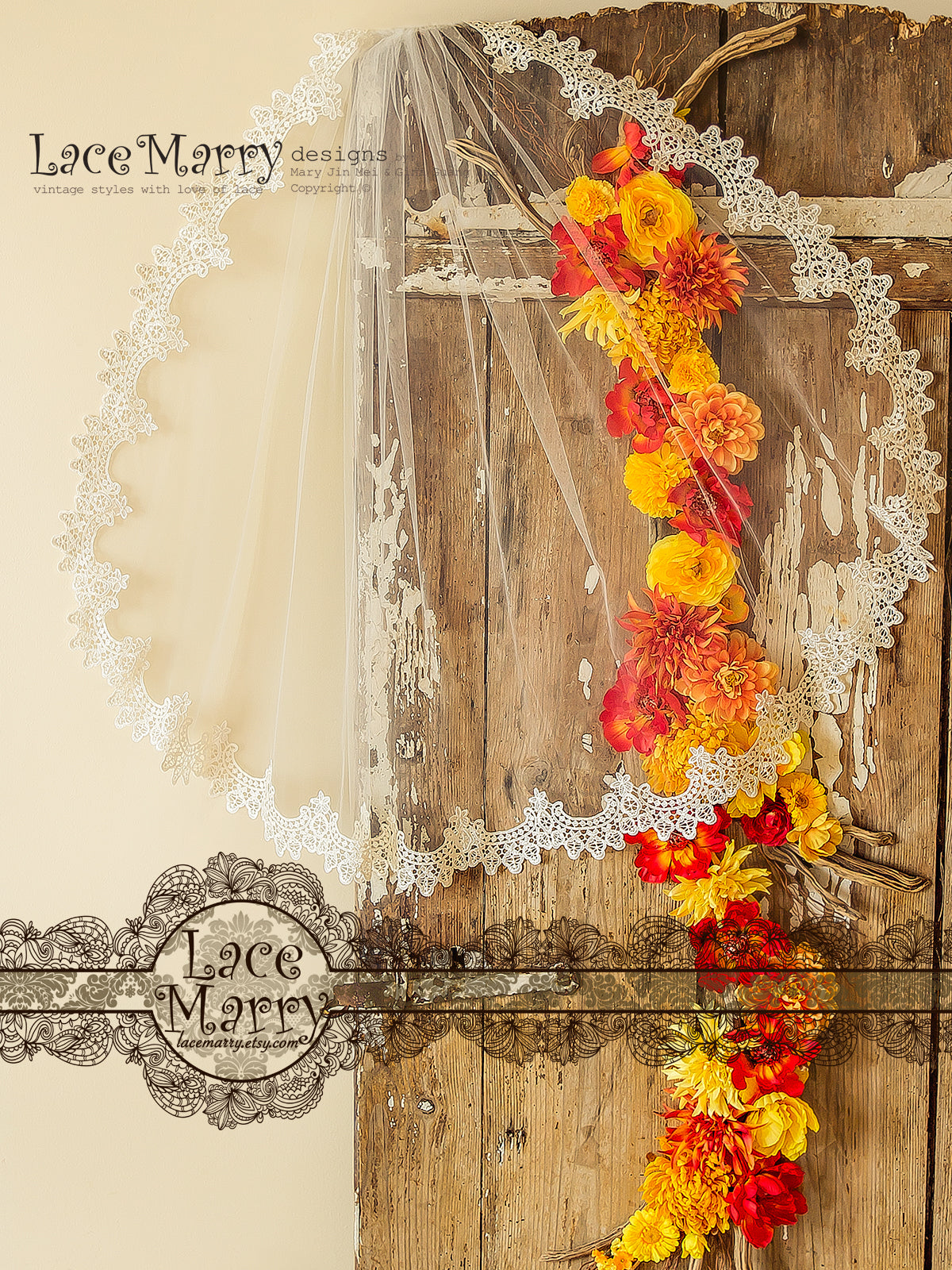 Venice Lace Short Veil