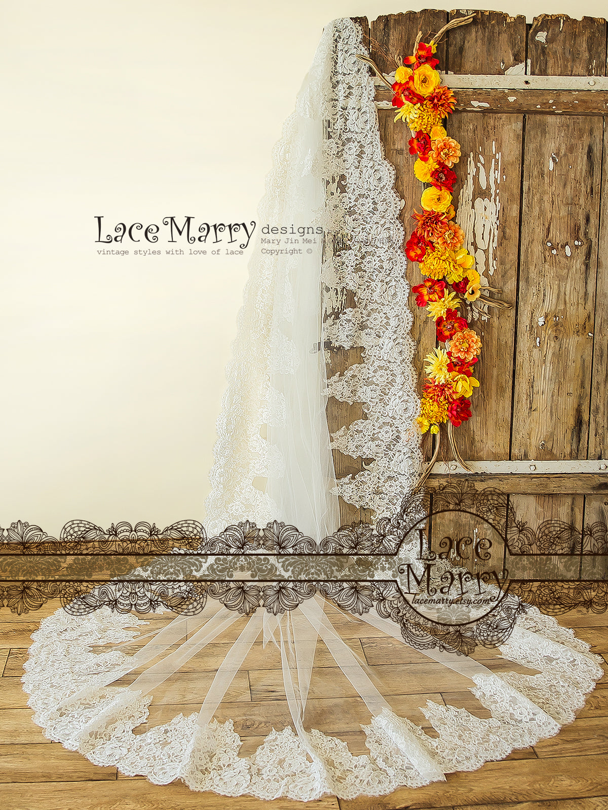 Wide Edge Wedding Veil