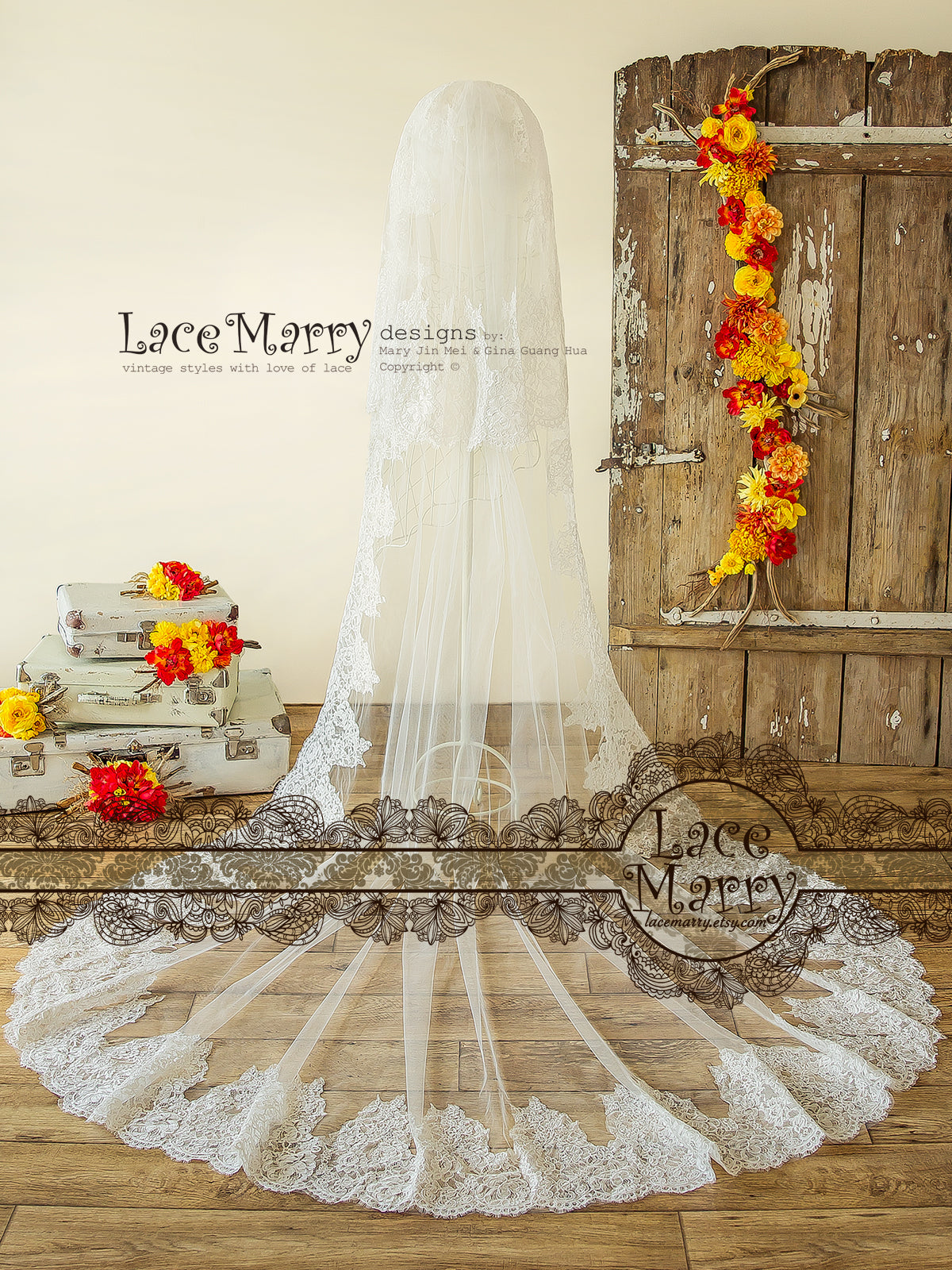 Long Spanish Lace Veil