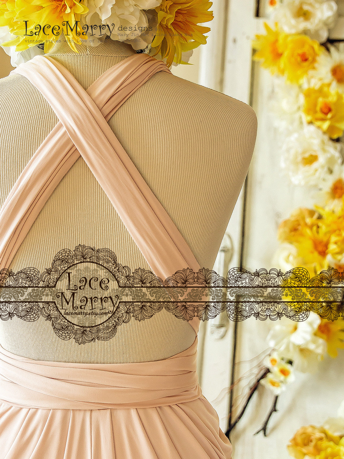 Nude Blush Infinity Dress for Bridesmaids Party with Multiway