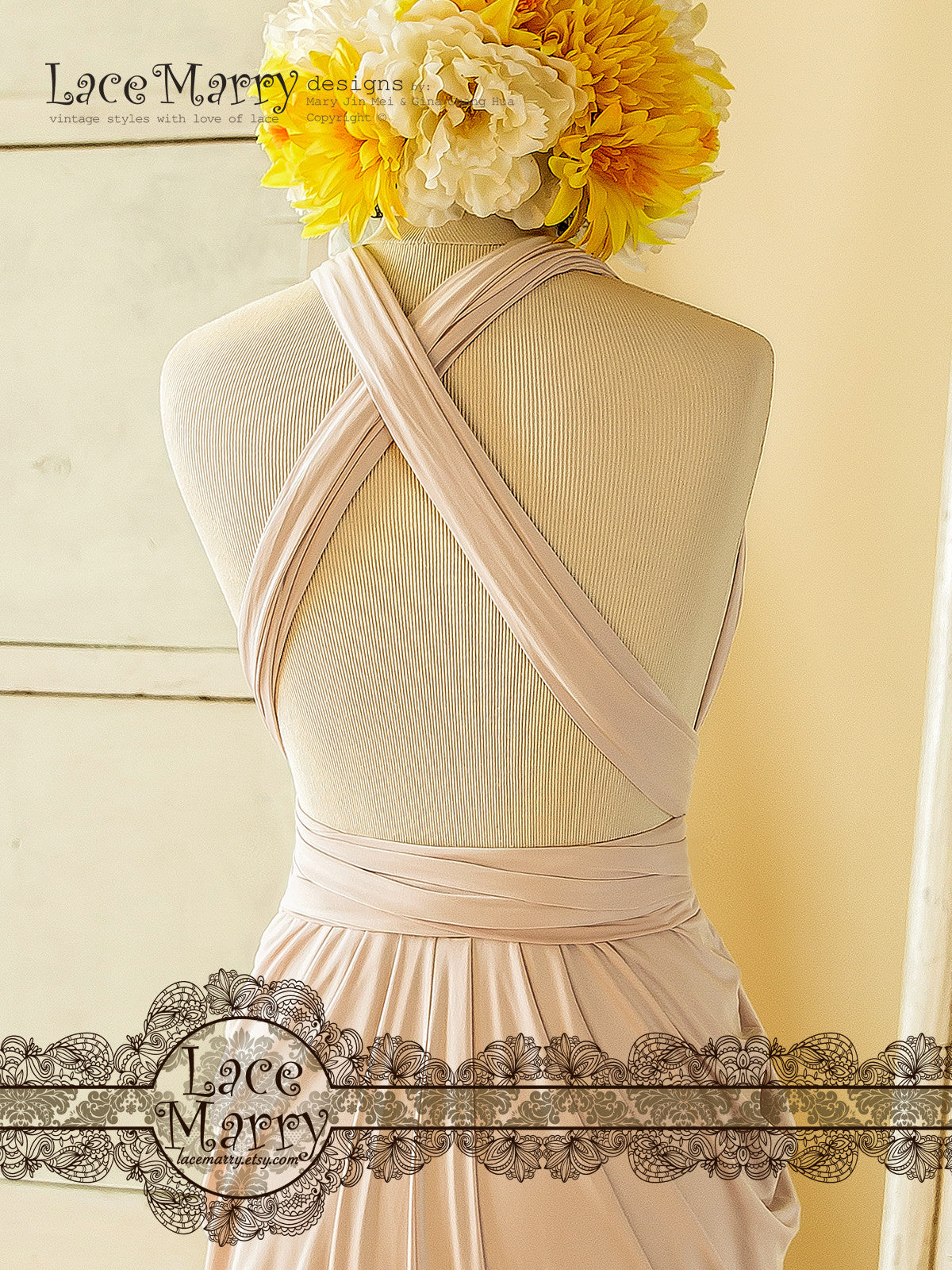 Twist Wrap Top Infinity Bridesmaid Dress