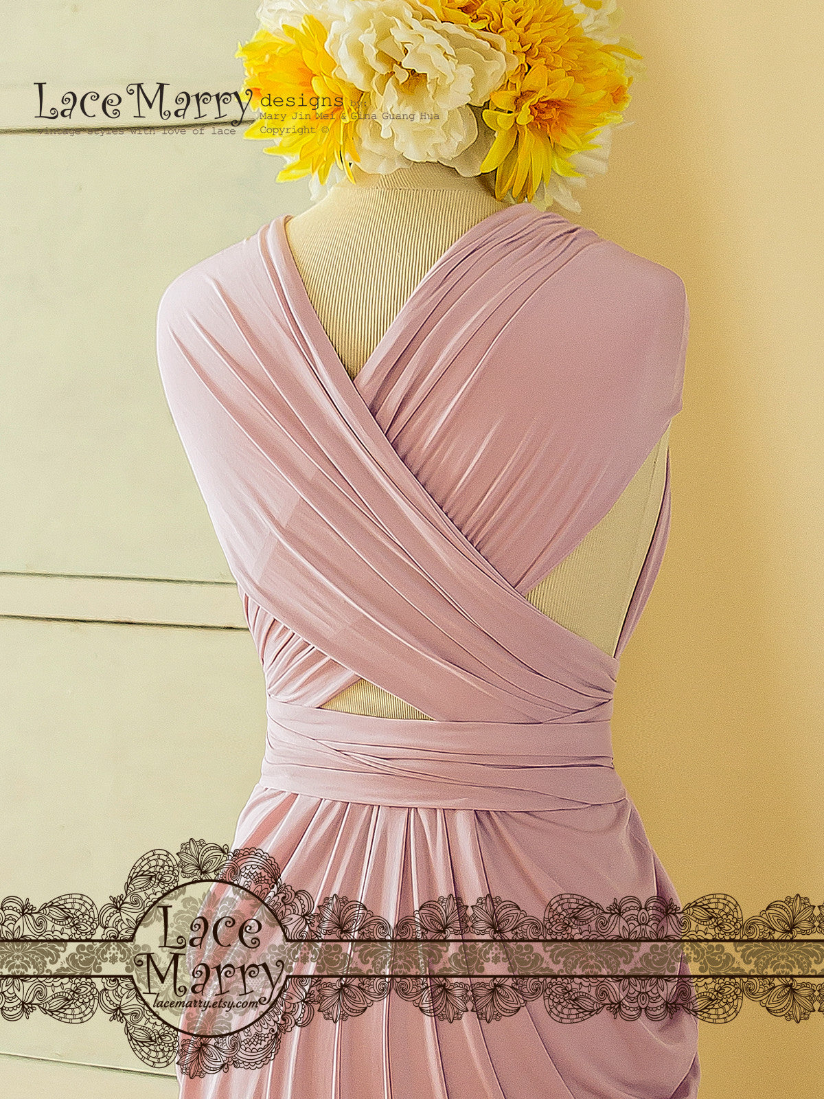Twist Wrap Top Infinity Bridesmaid Dress