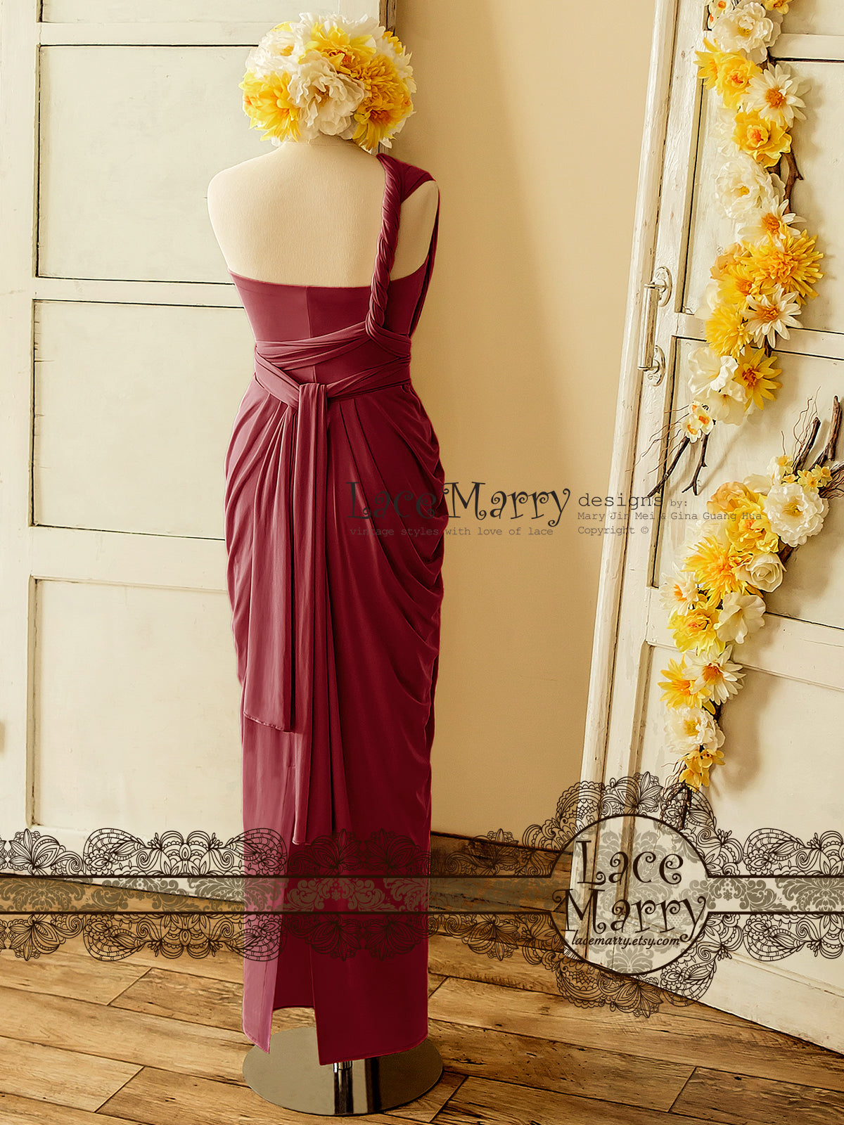Marsala red hotsell infinity dress