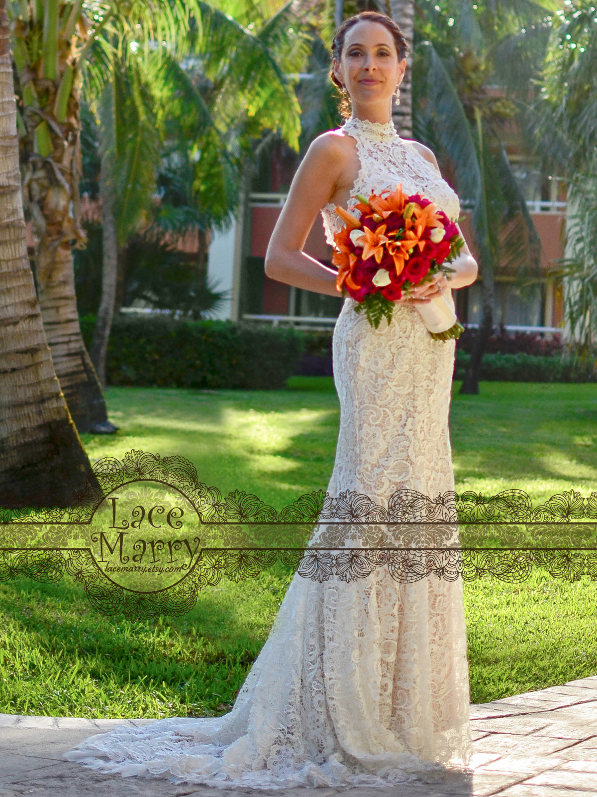 Guipure Lace Wedding Dress