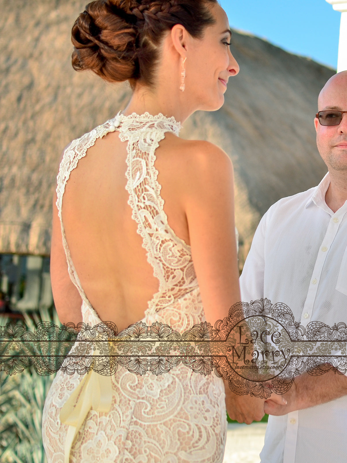 Sexy Keyhole Back Wedding Dress In Slim Shape