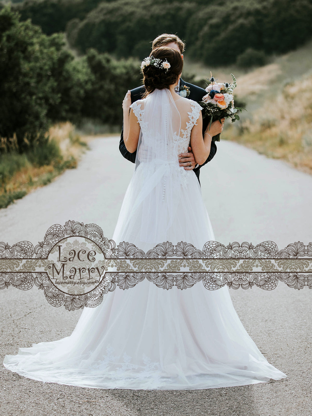 Lace Wedding Dress with Small Train