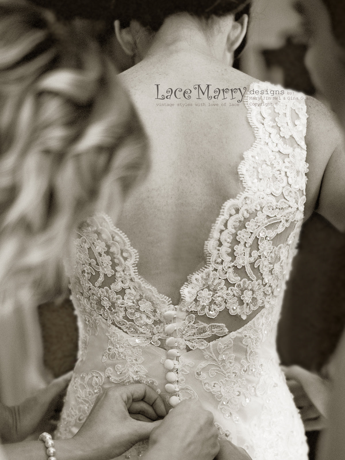 Beaded Lace Wedding Dress in Fit and Flare Shape with Sweetheart