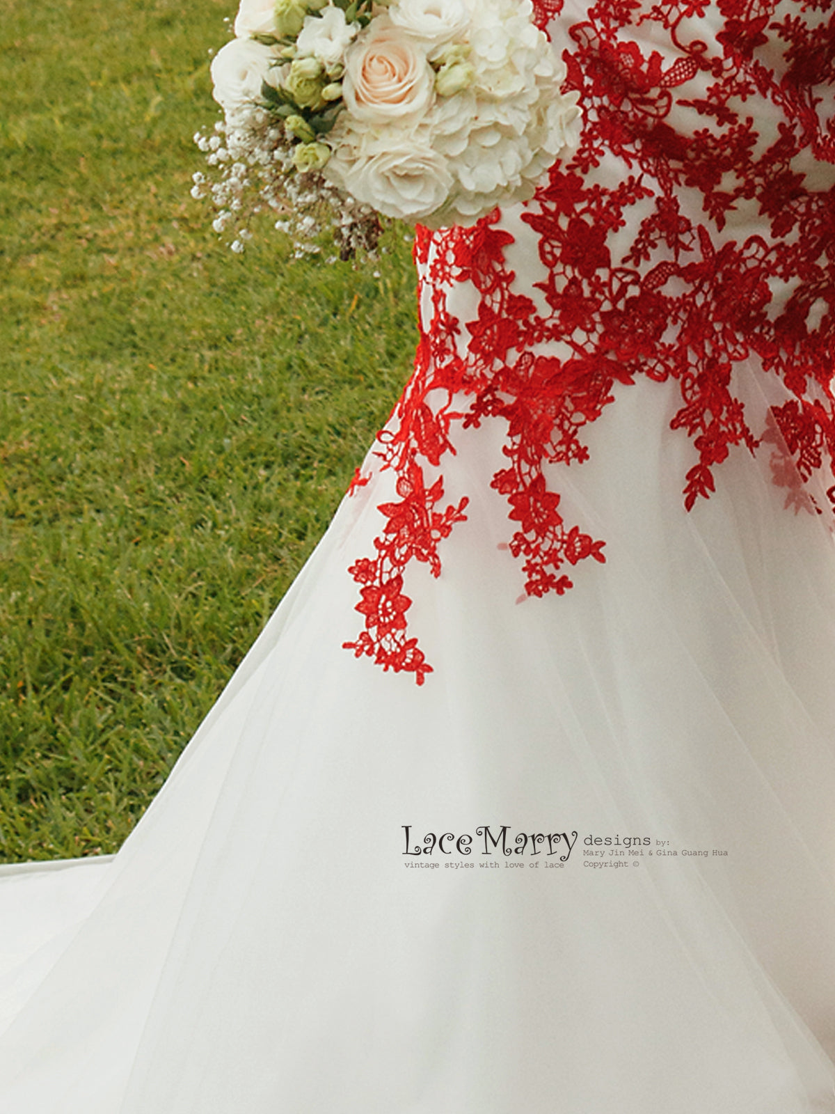 Red Lace Wedding Gown