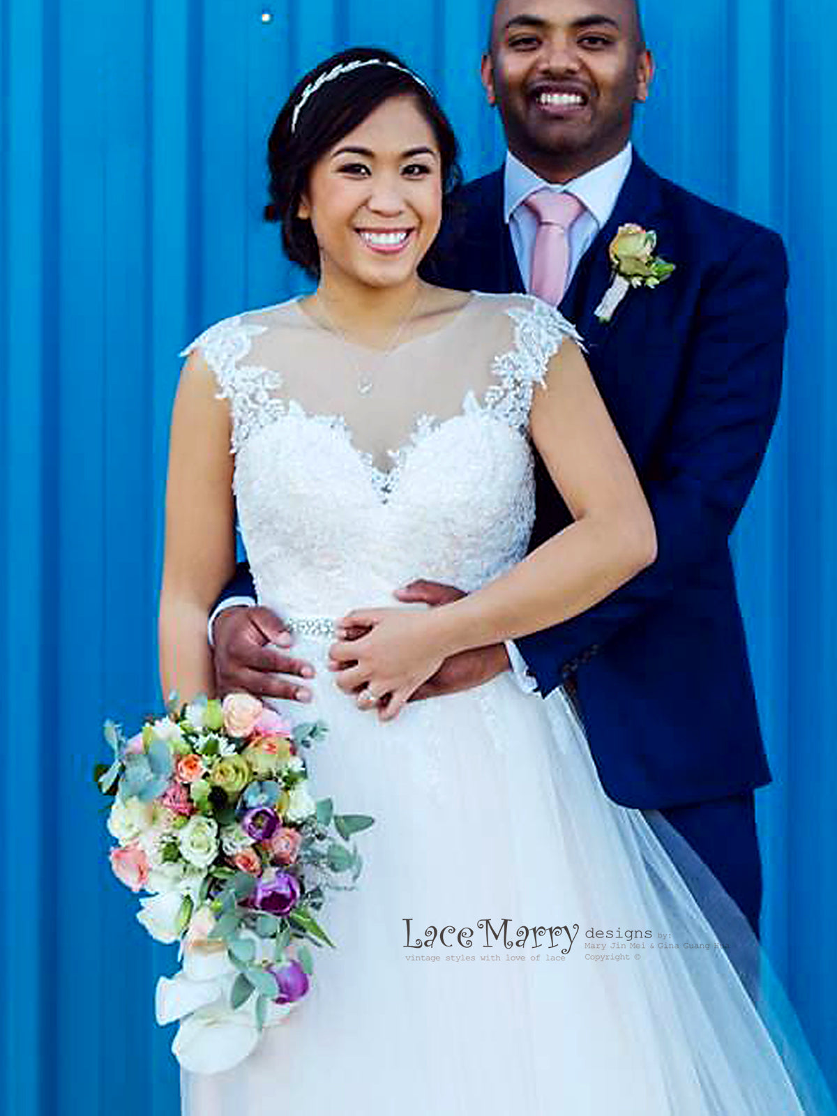 Illusion Neckline Boho Wedding Dress