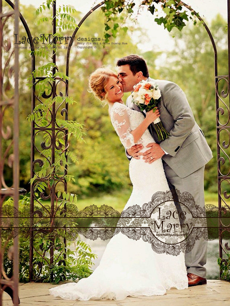 Lace Wedding Dress with Beading