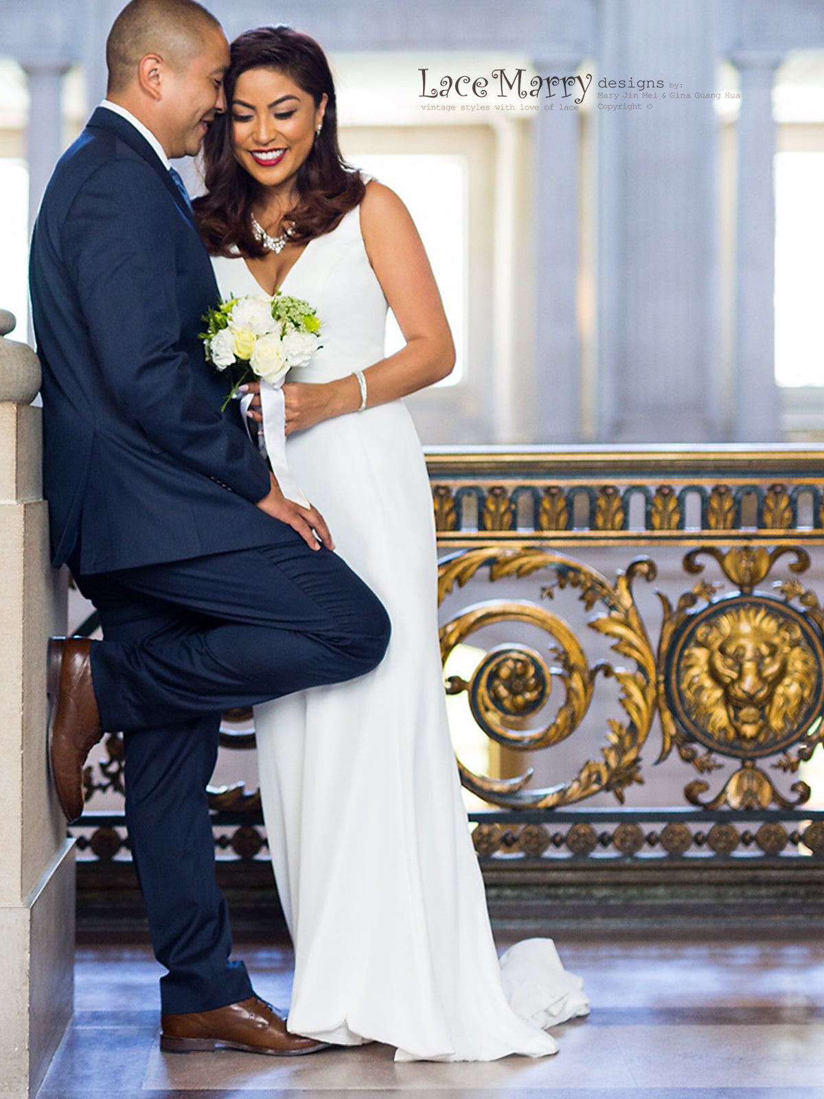 Minimalistic Wedding Dress with Small Train