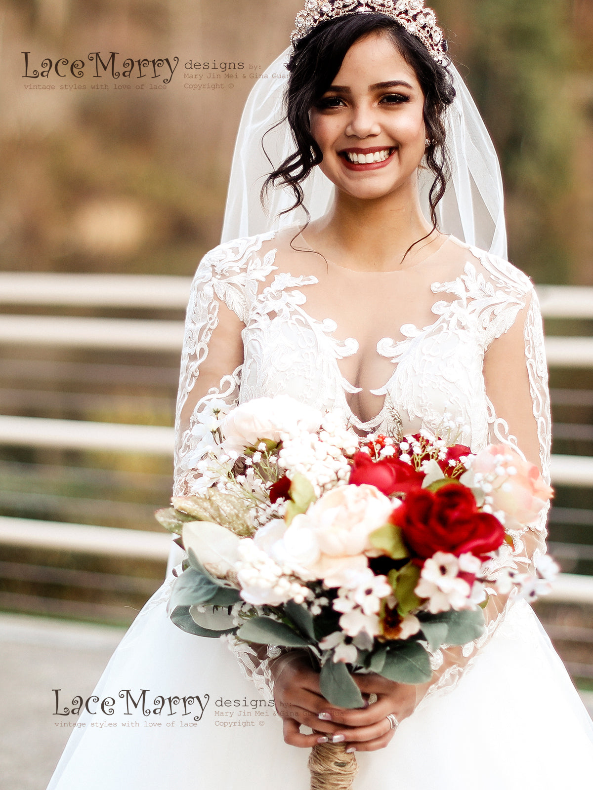 Lacy Long Sleeve Wedding Dress