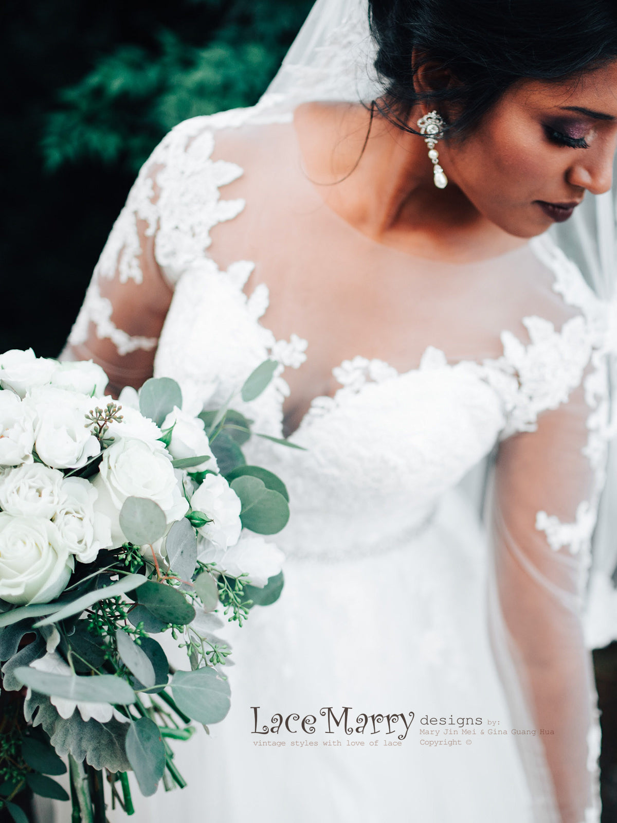 Illusion Neckline Wedding Dress