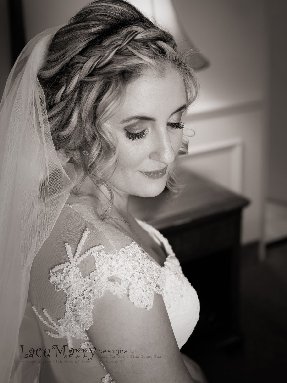 Off Shoulder Detail Wedding Dress
