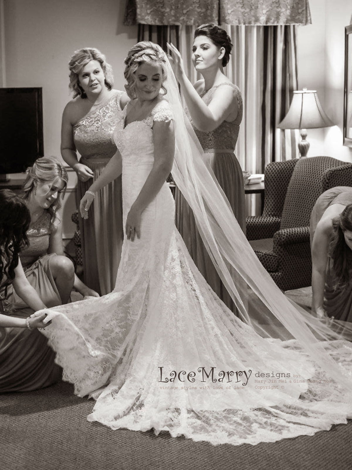 Lace Wedding Dress with Fit and Flare Skirt