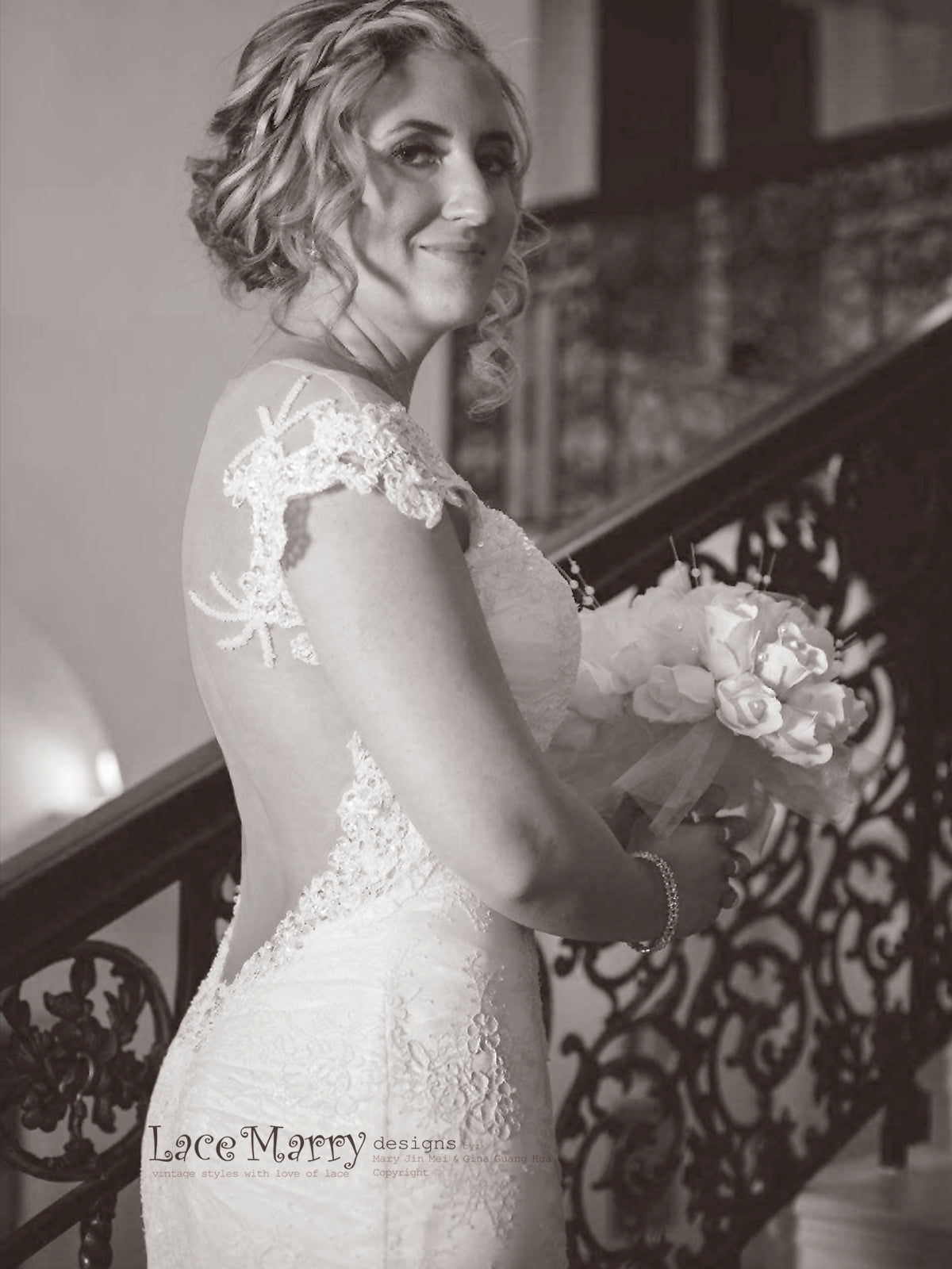 Gorgeous Wedding Dress with Deep Open Back