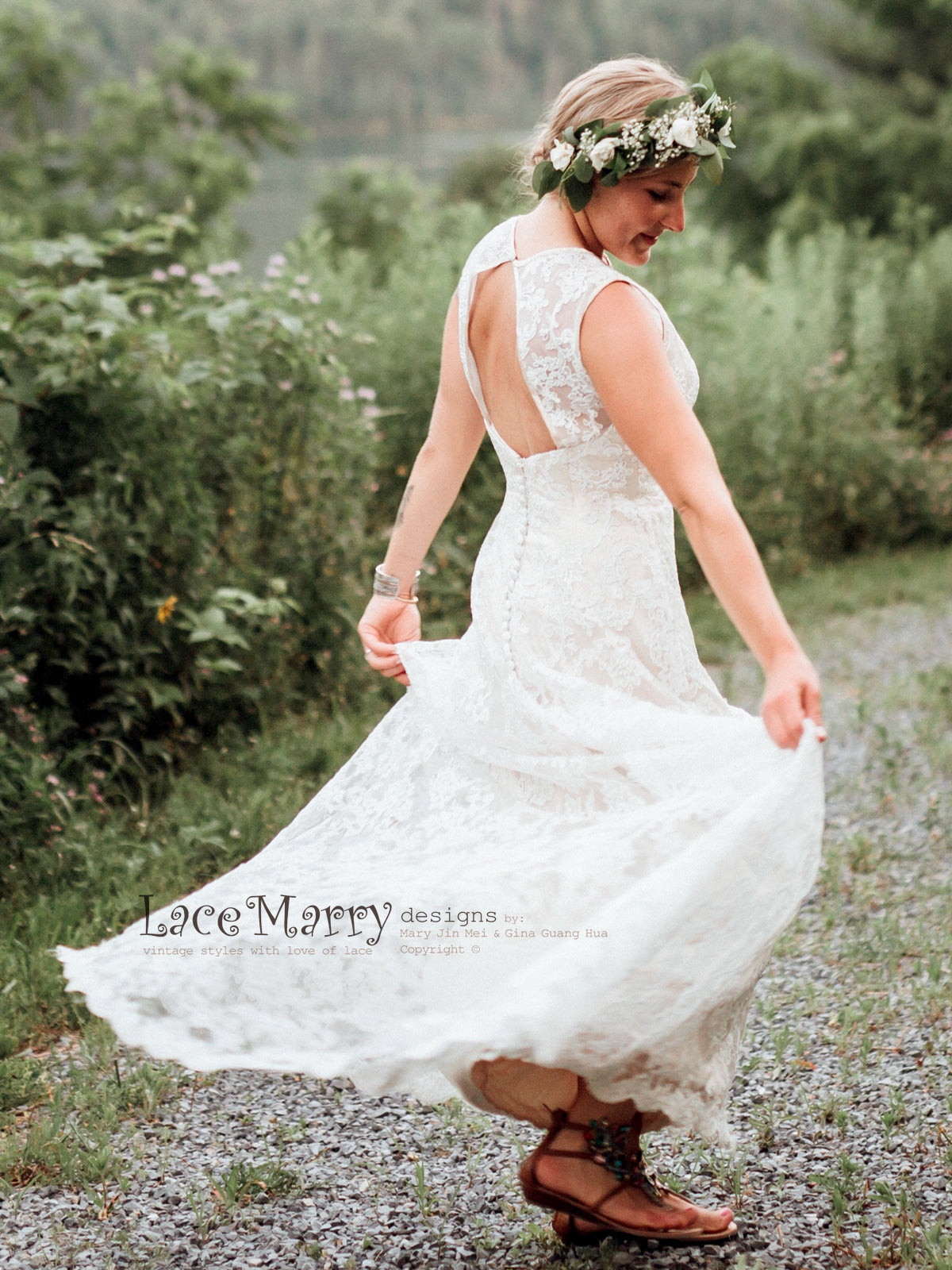 Lace Wedding Dress with Train