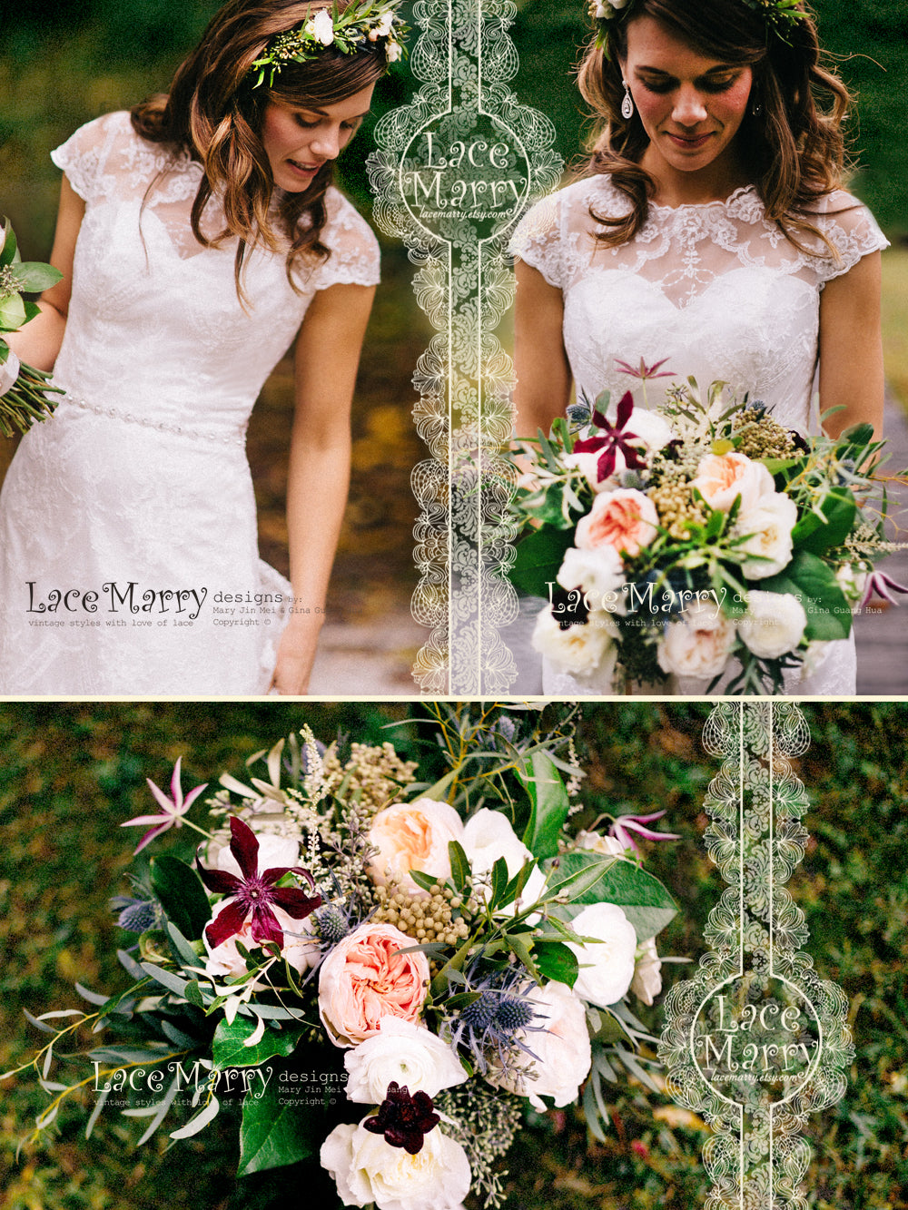 Sheath Lace Wedding Dress with Geometric Floral Pattern