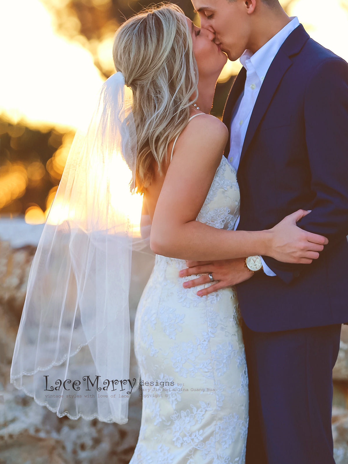 Champagne Silky Satin Beach Wedding Dress