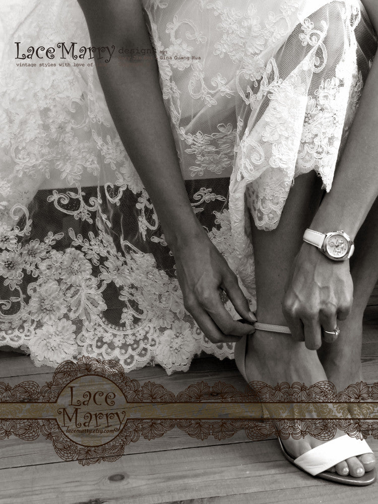 Boho Wedding Dress in Knee Length