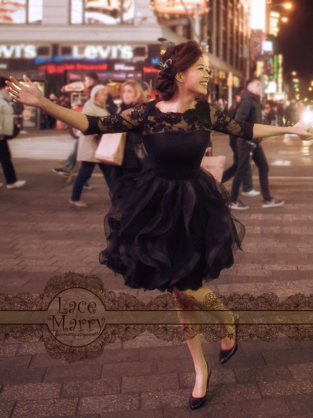 Black Lace Occasional Dress