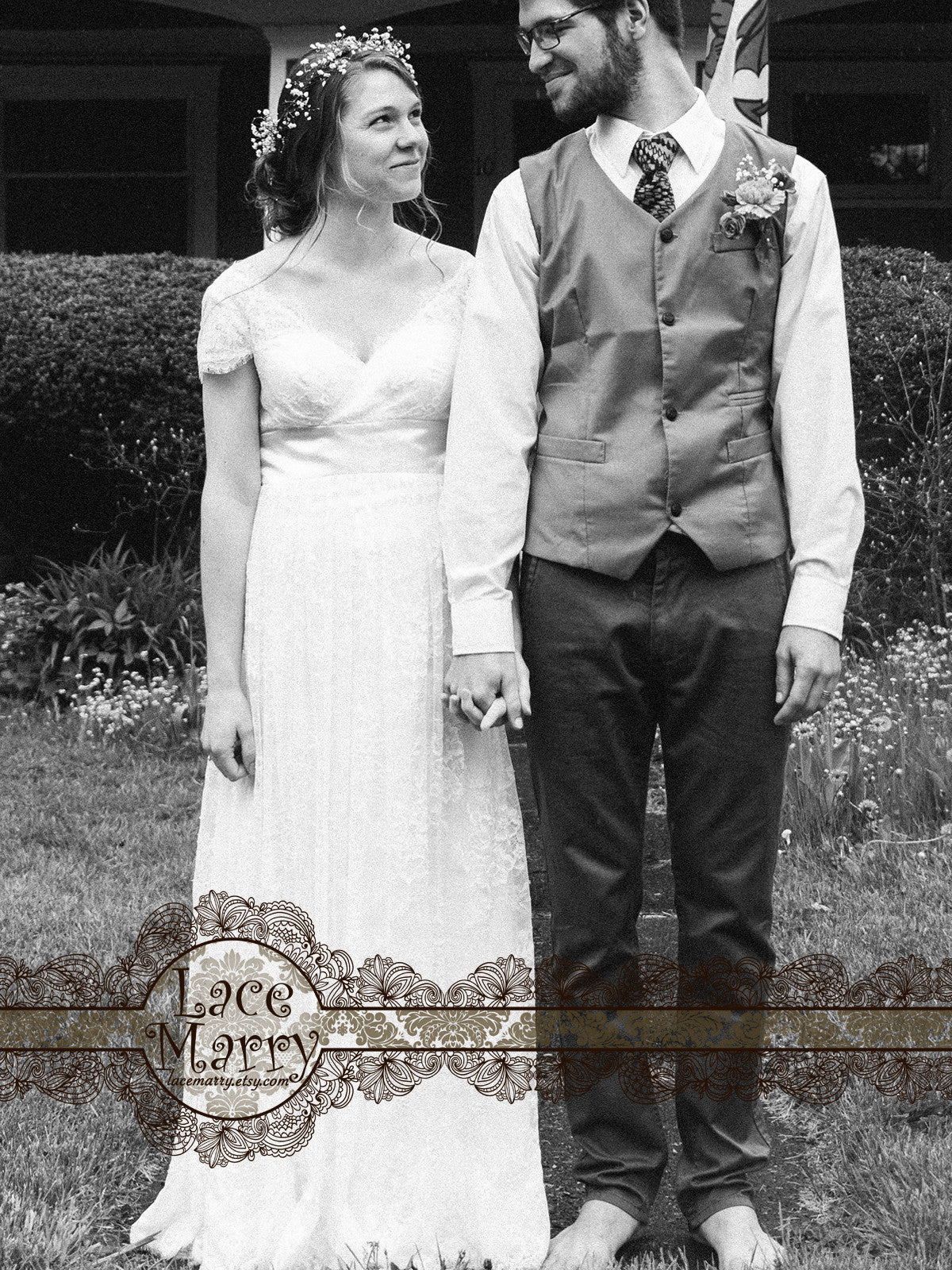 Bohemian Lace Wedding Dress