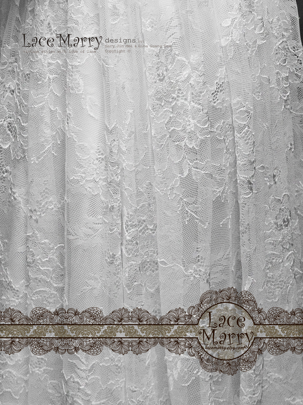 Delicate Chantilly Lace Wedding Dress