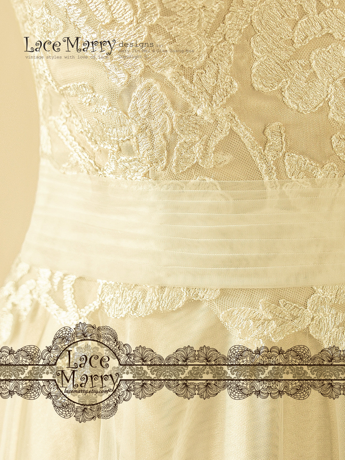 Gold Grey Wedding Dress