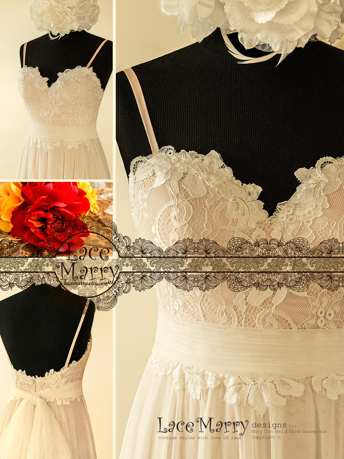 Sweetheart Neckline Boho Summer Wedding Dress