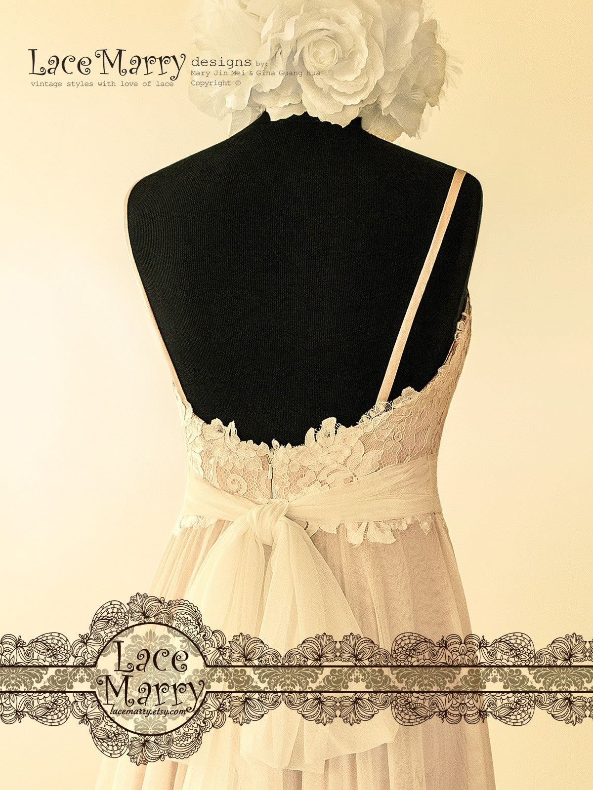 Backless Bohemian Wedding Dress