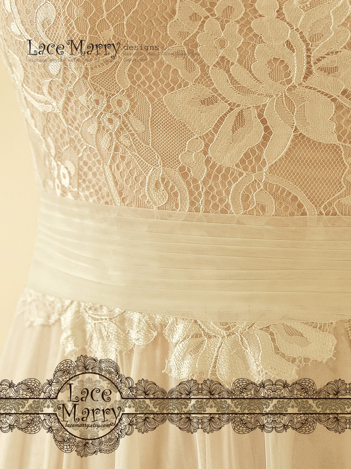 Vintage Inspired Boho Wedding Dress