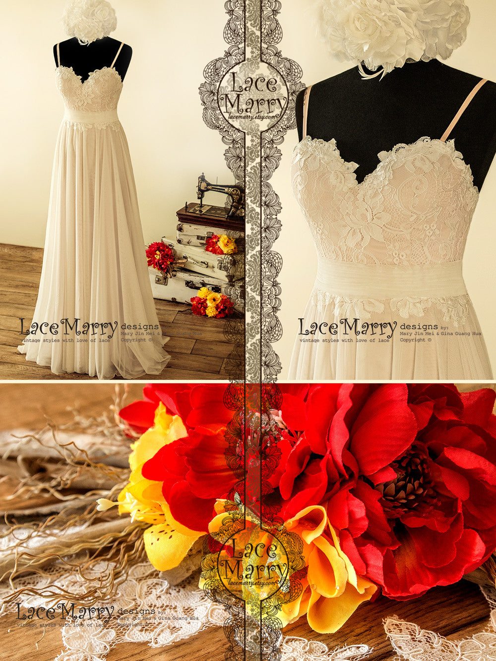 Rose Gold Beach Summer Wedding Dress