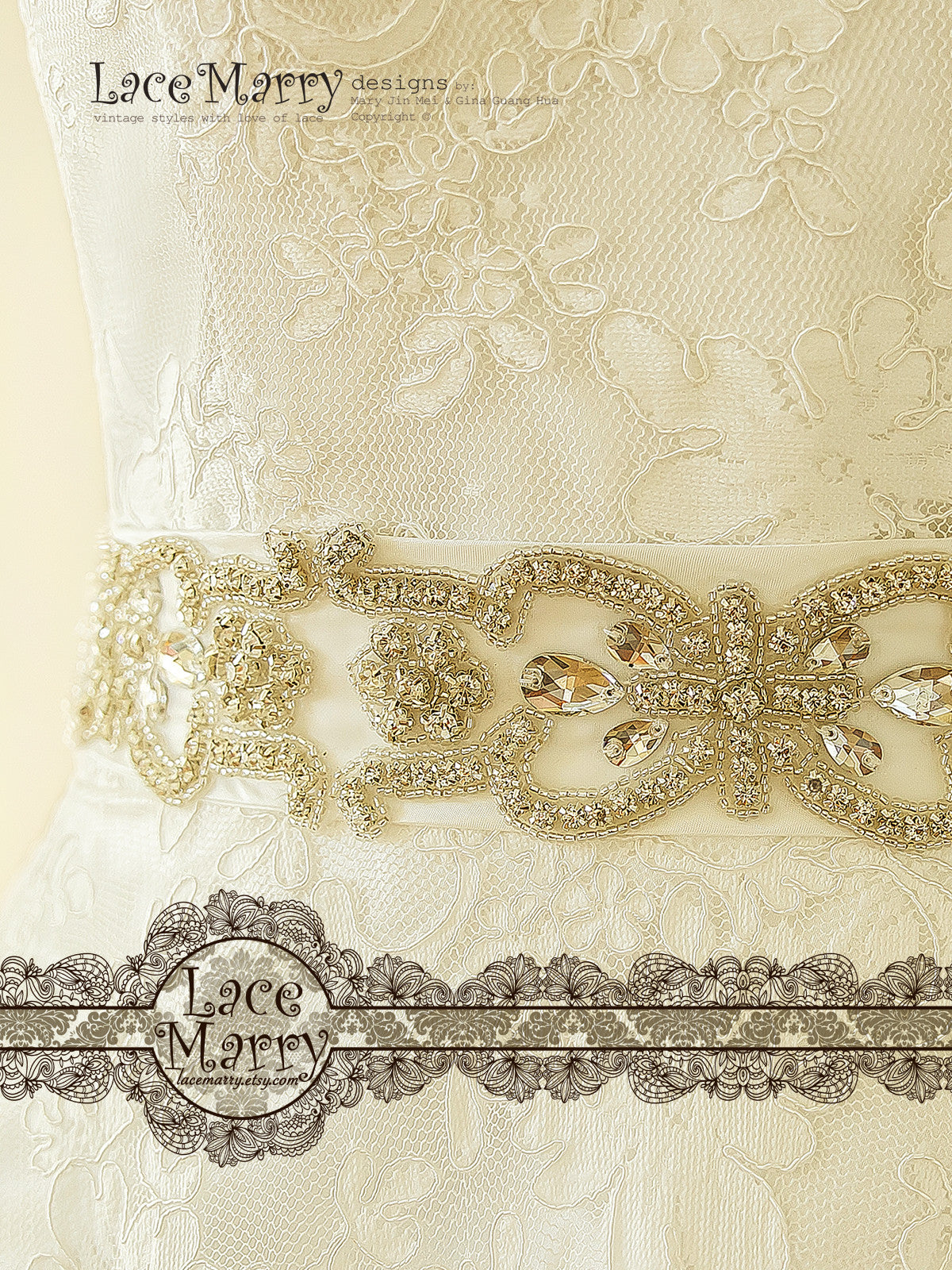 Beaded Embellishment Bridal Sash