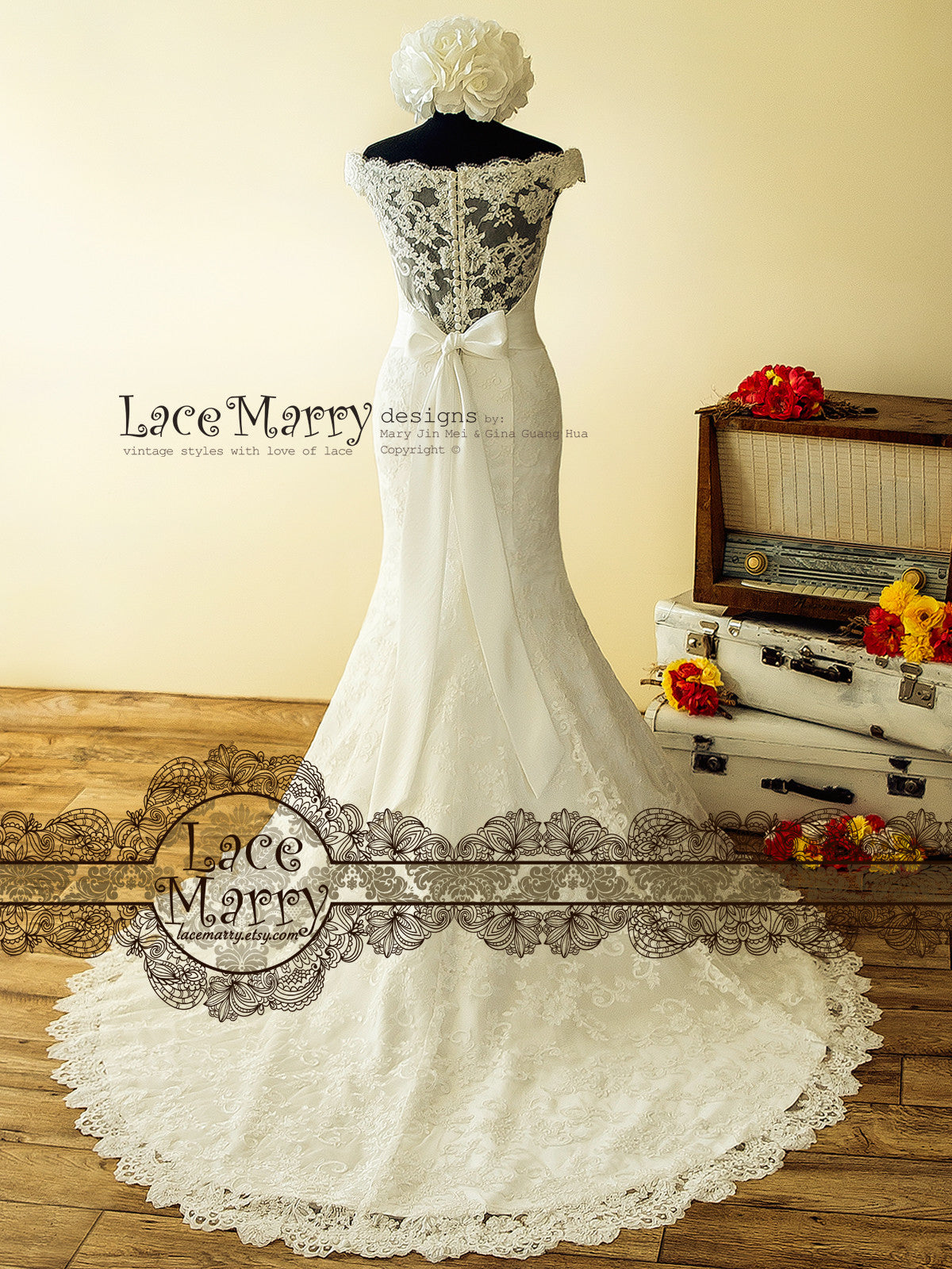 Wedding Dress with Beautiful Train